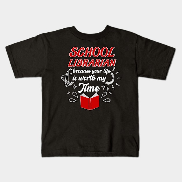 School Librarian Gift Kids T-Shirt by TheBestHumorApparel